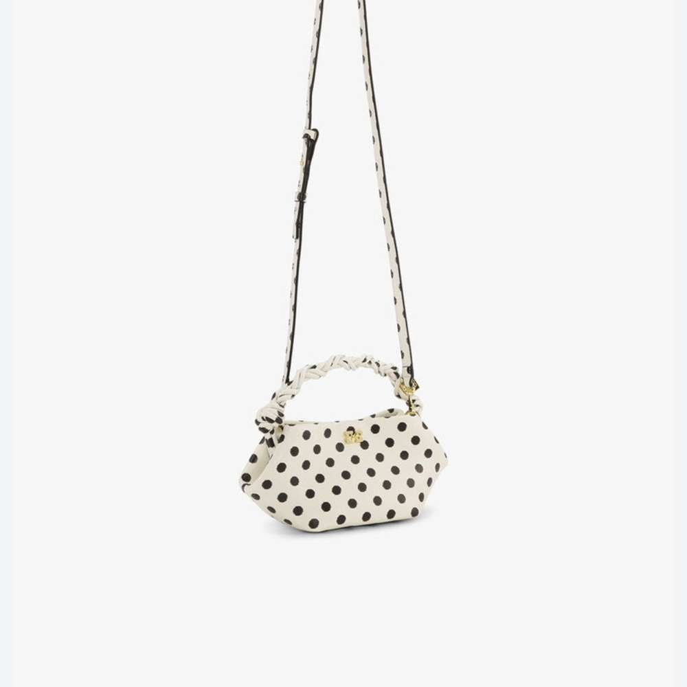 👀🔦In search🕵🏾‍♀️🔎👀of the Egret Polka  Dot mini Ganni Bou Crossbody Bag